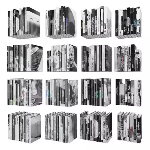 Books 150 pieces 2-9-1 Low-poly 3D model