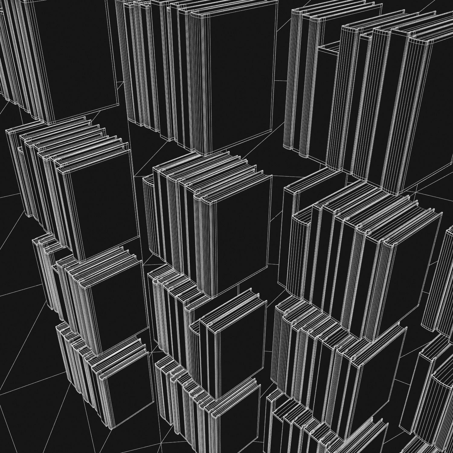 Books 150 pieces 2-9-1 Low-poly 3D model_35