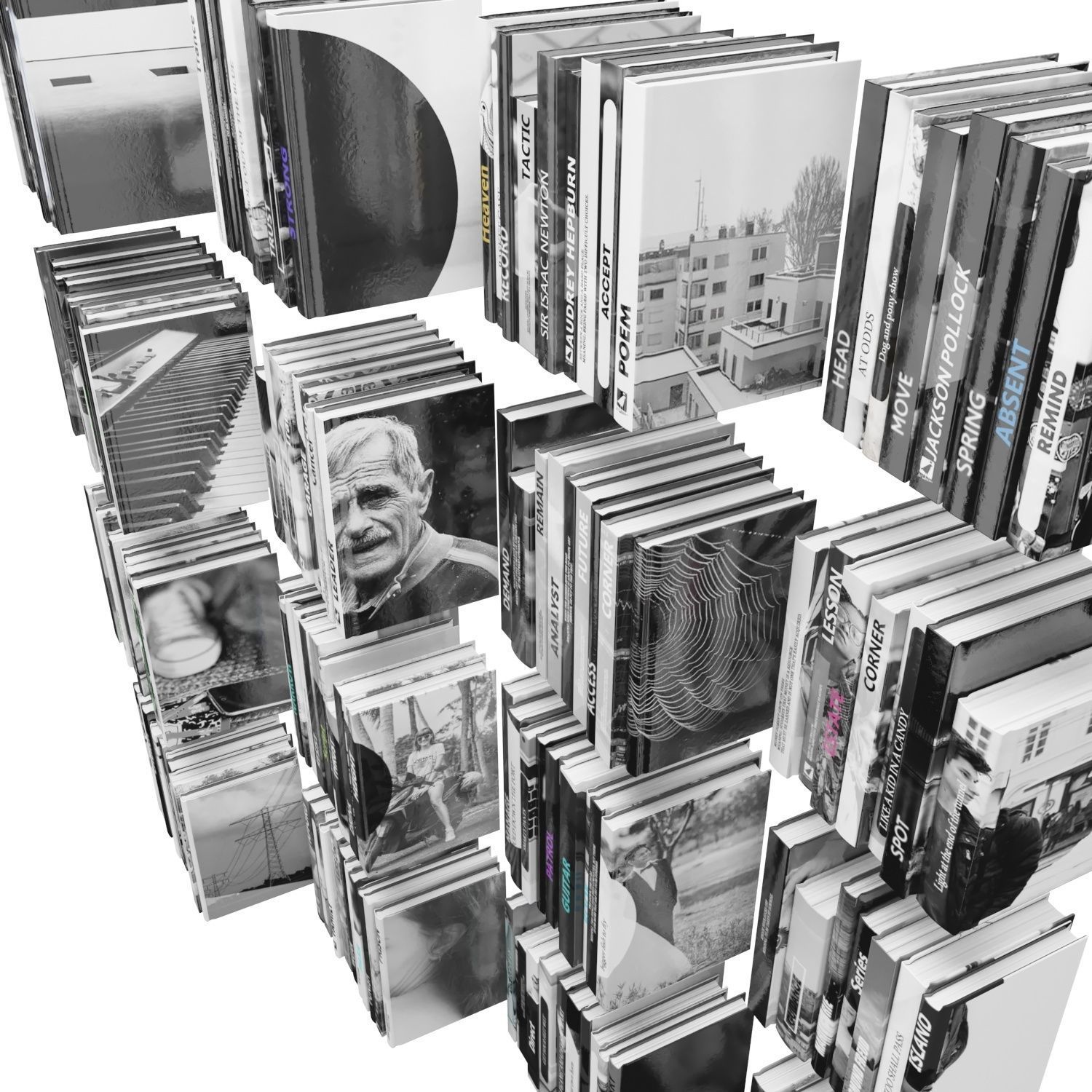 Books 150 pieces 2-9-1 Low-poly 3D model_20