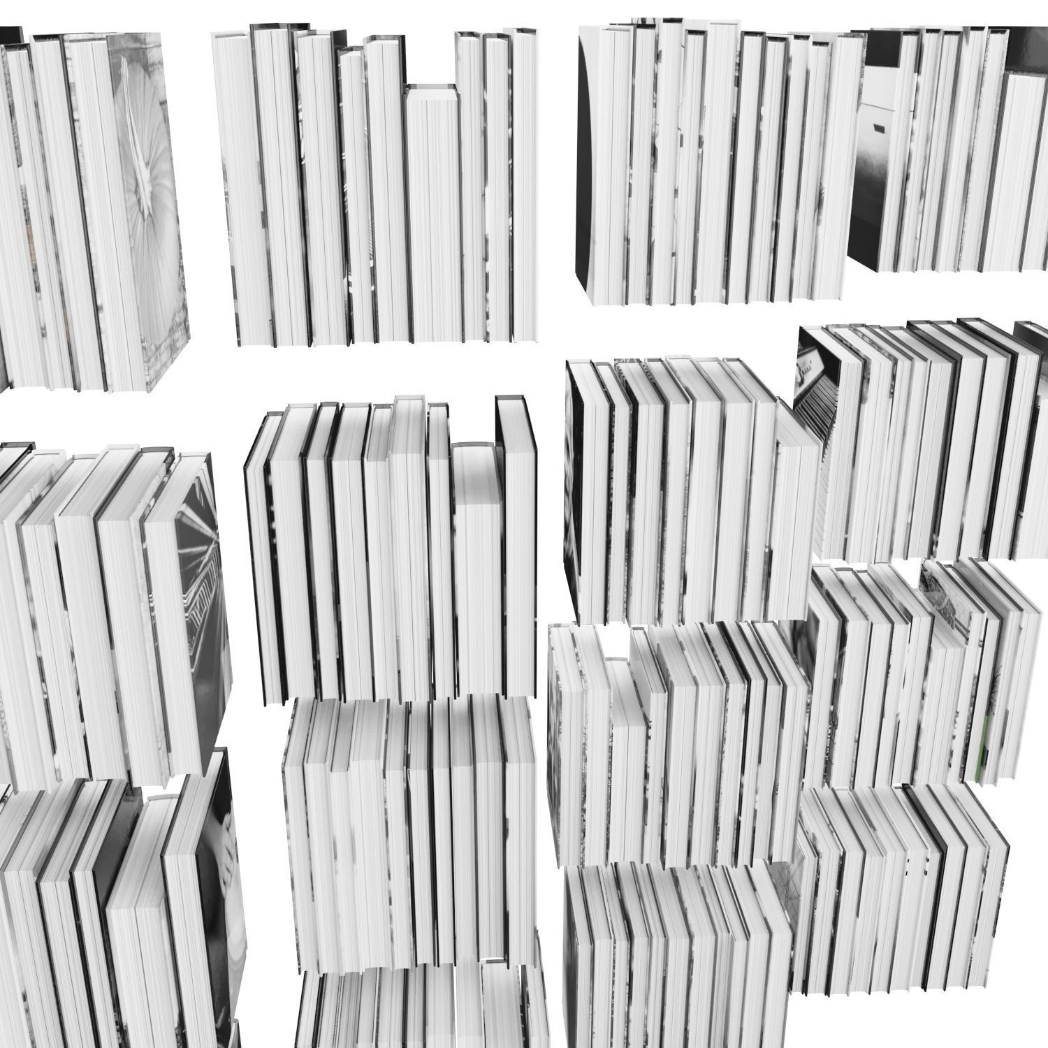 Books 150 pieces 2-9-1 Low-poly 3D model_9