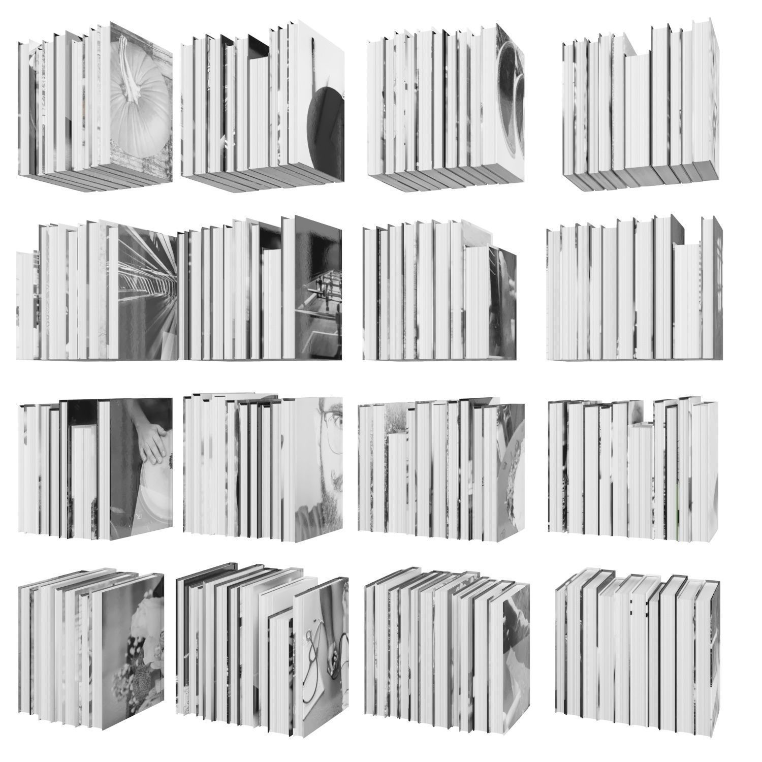 Books 150 pieces 2-9-1 Low-poly 3D model_15