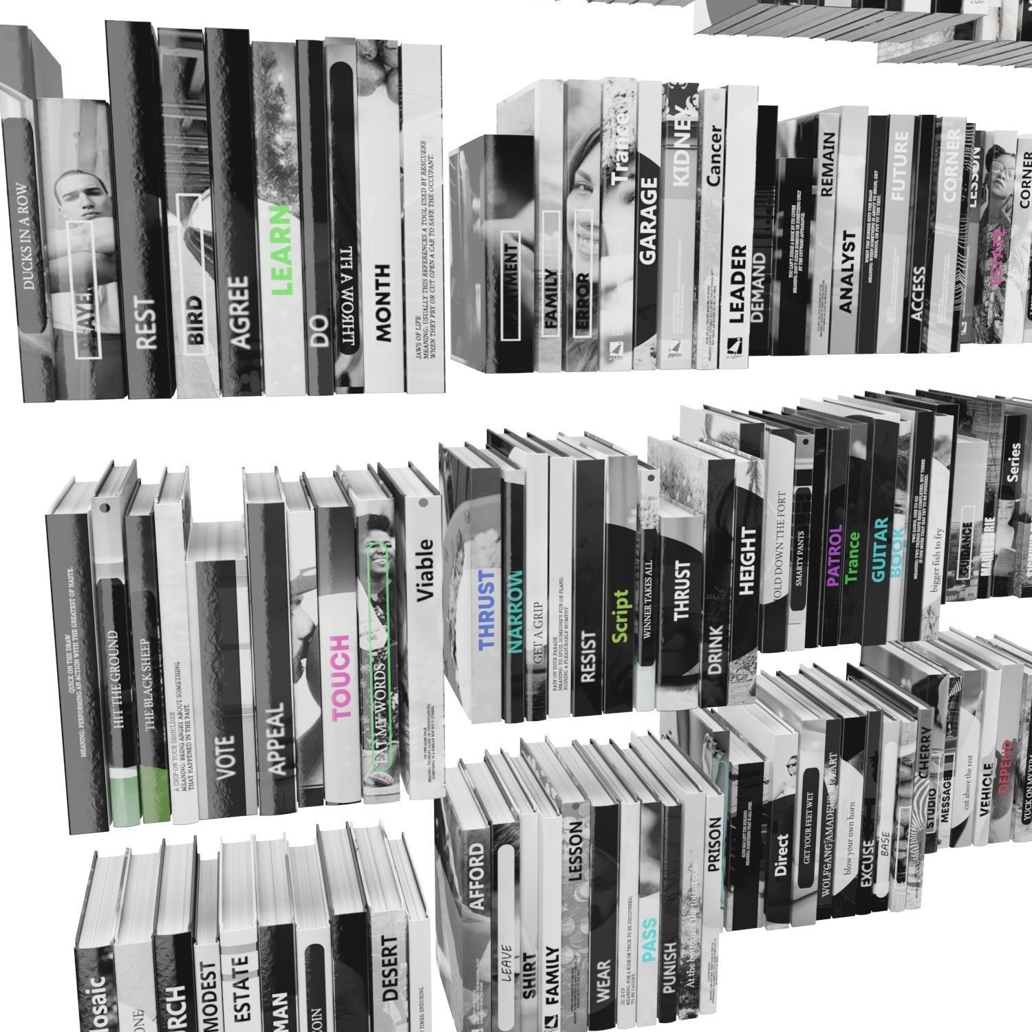 Books 150 pieces 2-9-1 Low-poly 3D model_18