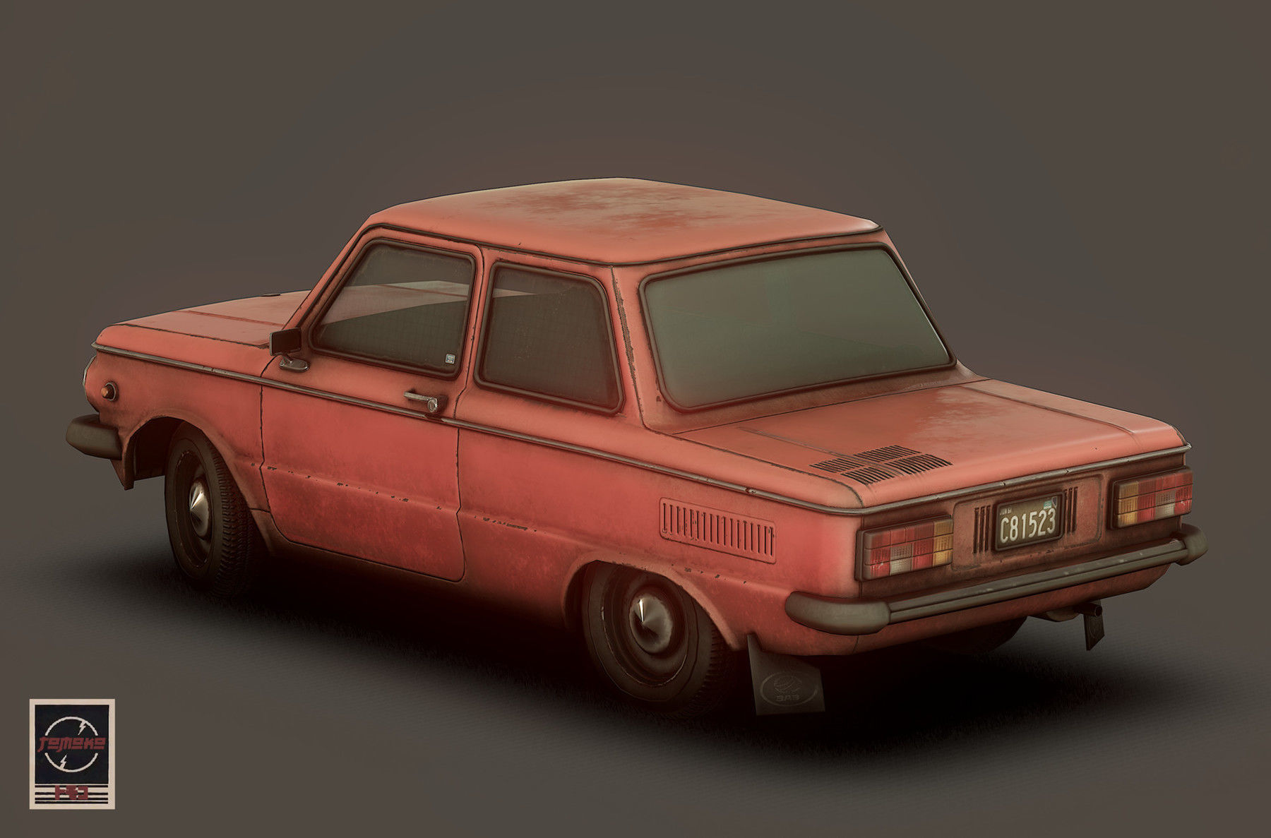 1980 ZAZ Zaporozhec 968M Low-poly 3D model_5