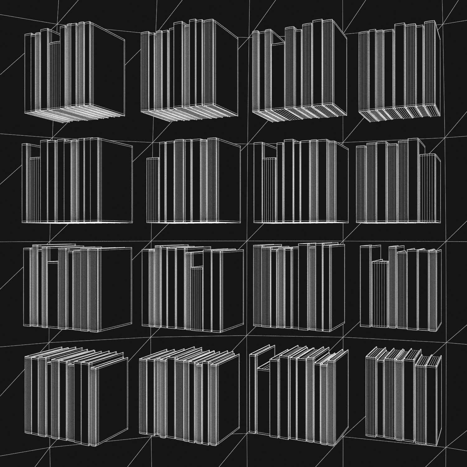 Books 150 pieces 2-9-3 Low-poly 3D model_24