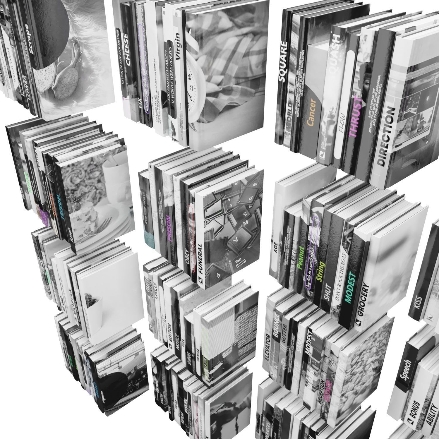 Books 150 pieces 2-9-3 Low-poly 3D model_22