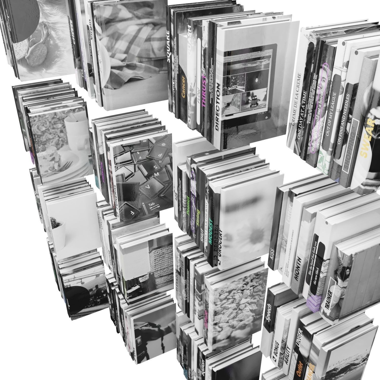 Books 150 pieces 2-9-3 Low-poly 3D model_21