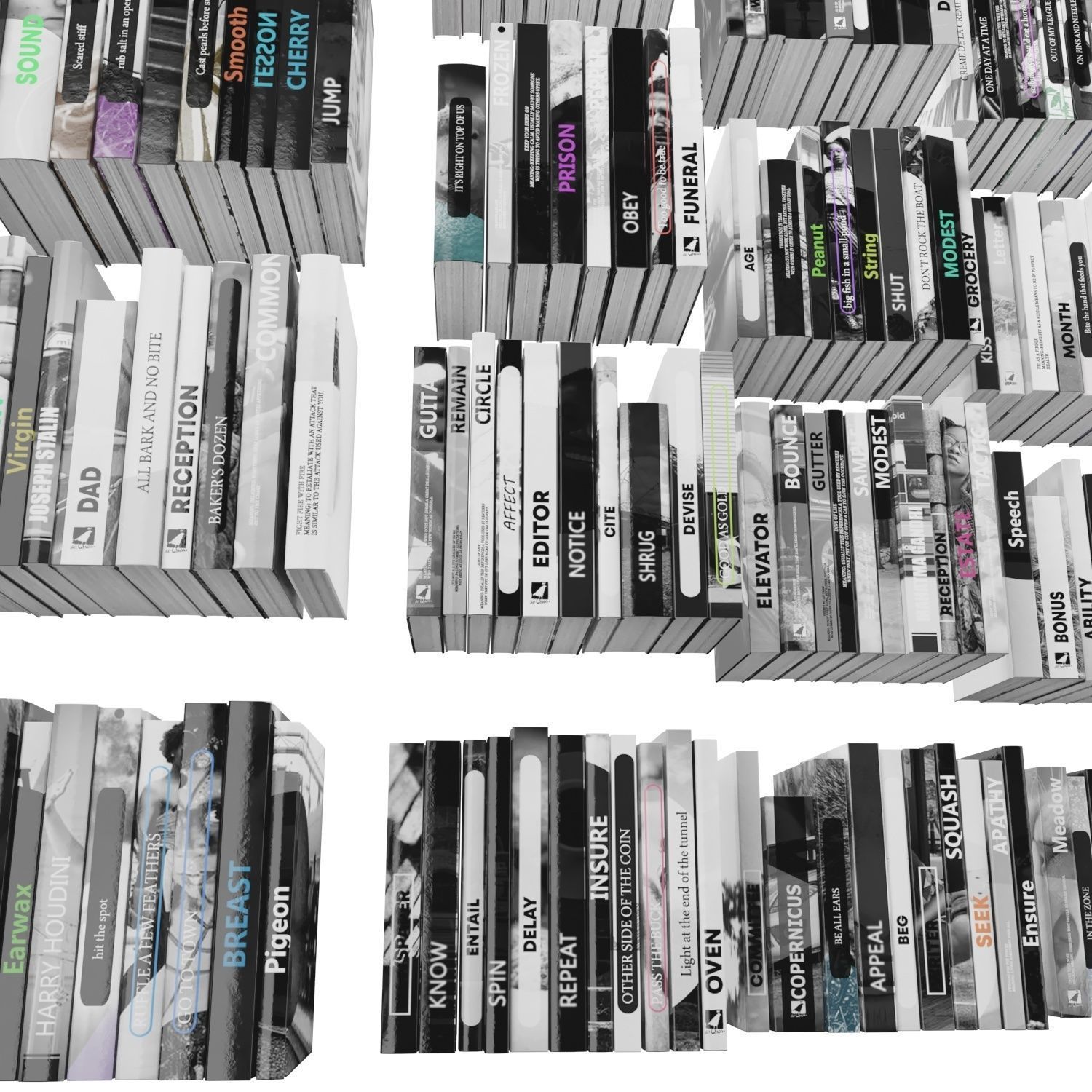 Books 150 pieces 2-9-3 Low-poly 3D model_16