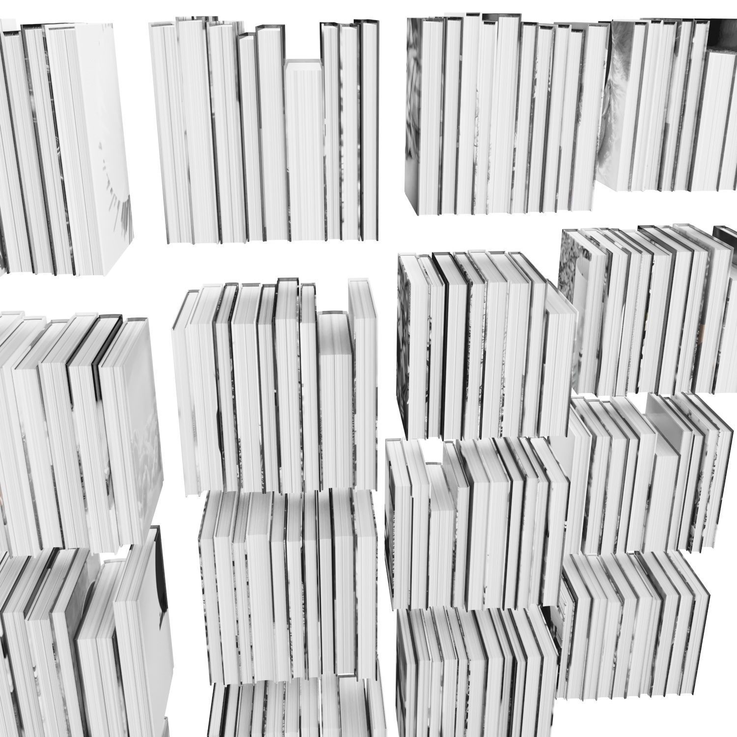 Books 150 pieces 2-9-3 Low-poly 3D model_8