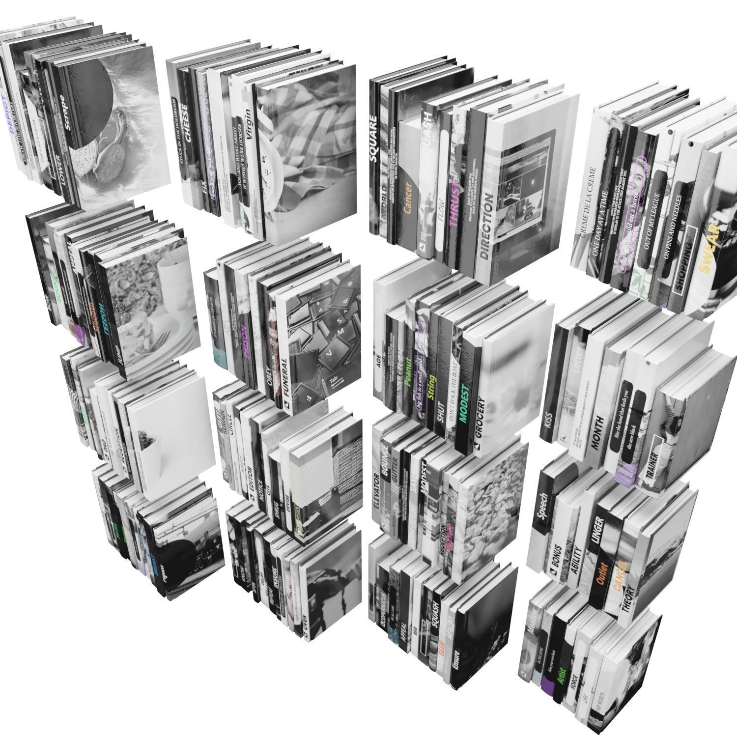 Books 150 pieces 2-9-3 Low-poly 3D model_6