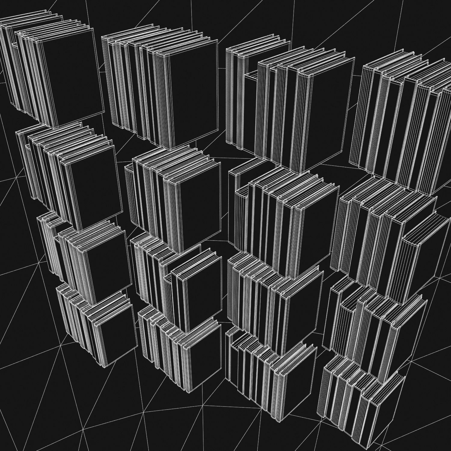 Books 150 pieces 2-9-3 Low-poly 3D model_27