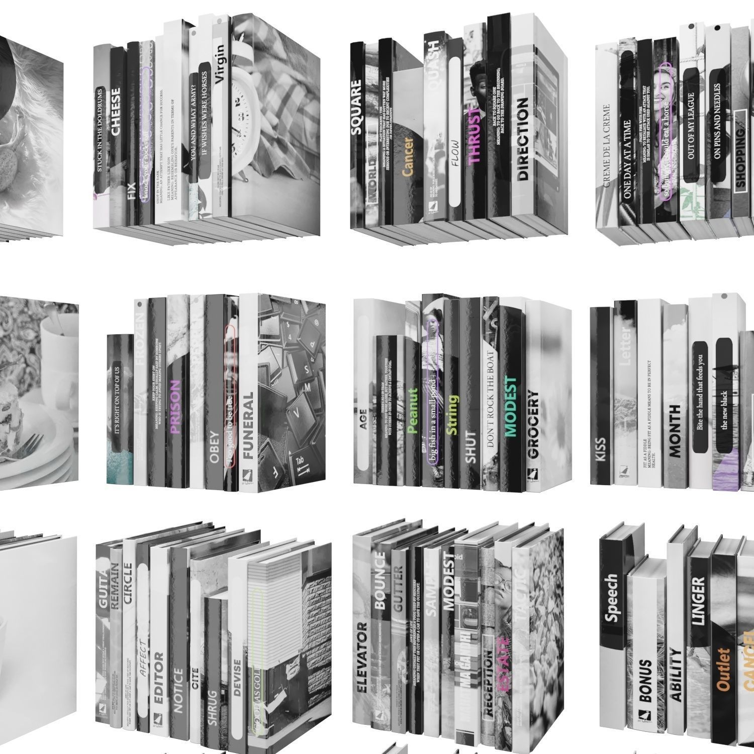 Books 150 pieces 2-9-3 Low-poly 3D model_10