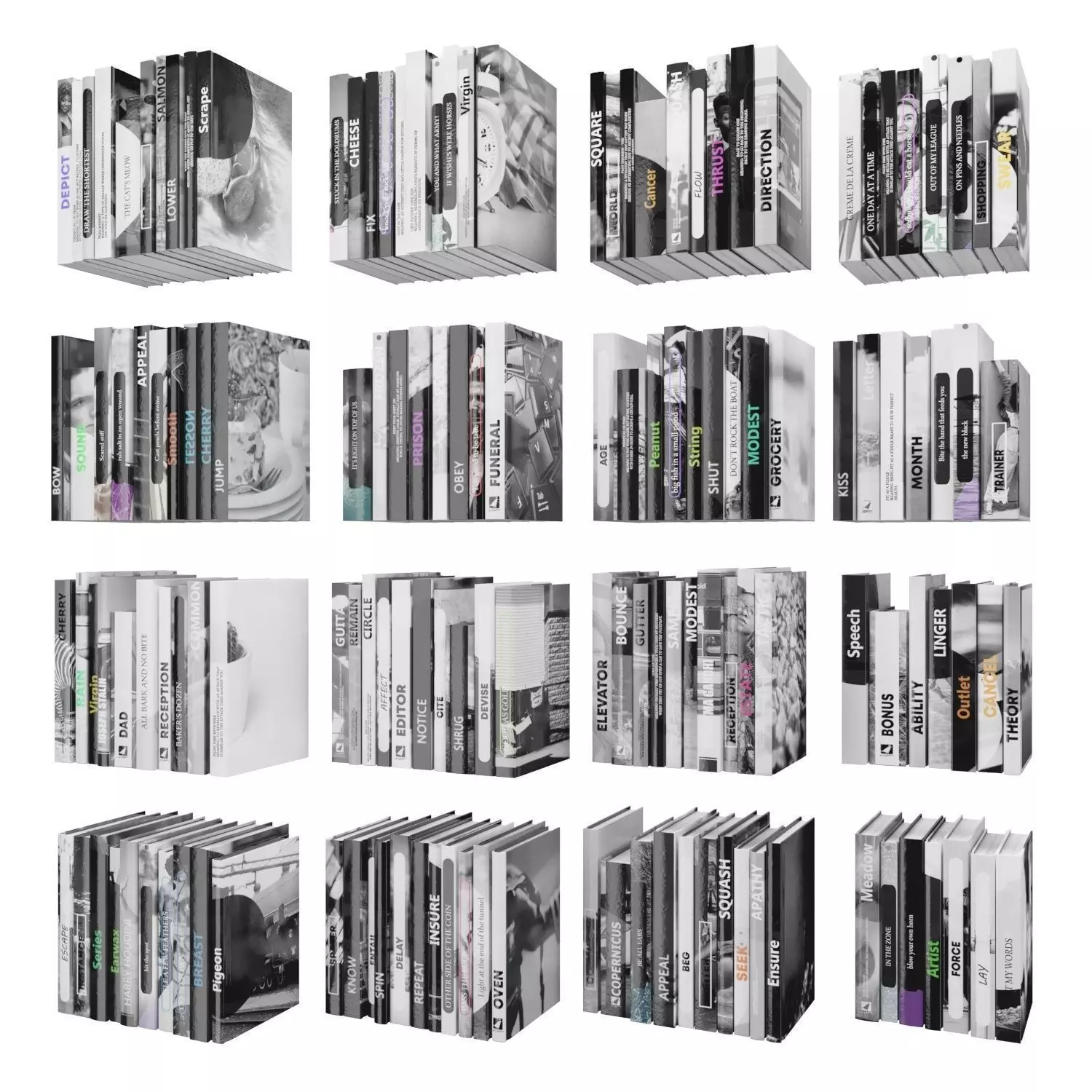 Books 150 pieces 2-9-3 Low-poly 3D model_0