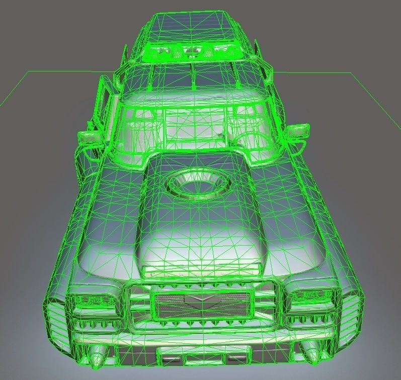 Abandoned Rusty Old Retro Future Ambulance Low-poly 3D model_6