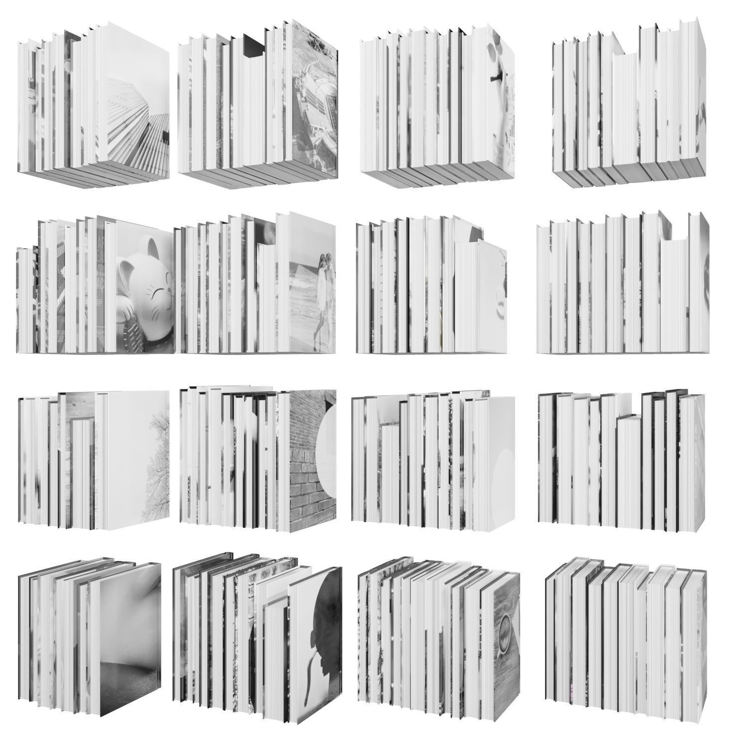 Books 150 pieces 2-9-5 Low-poly 3D model_14