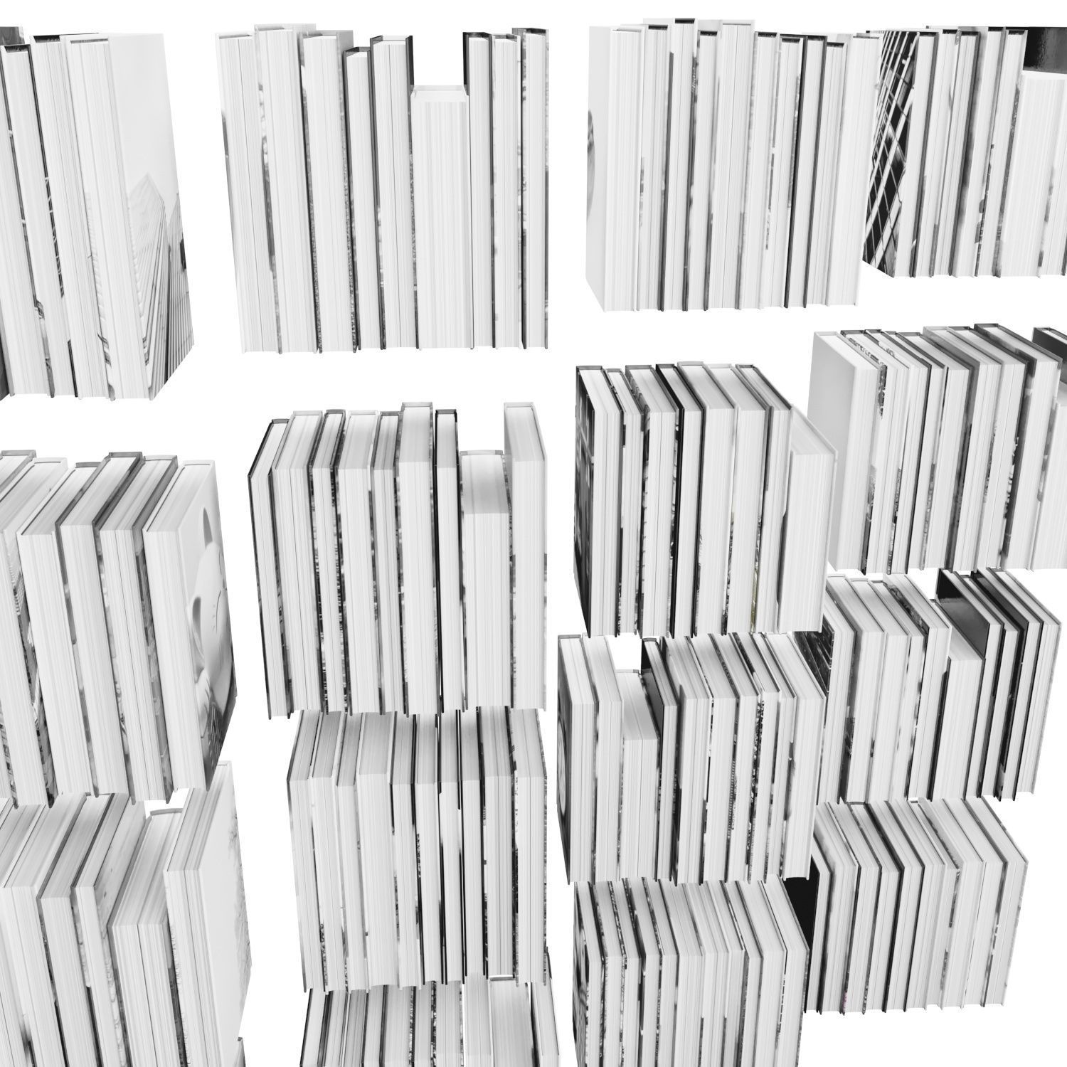 Books 150 pieces 2-9-5 Low-poly 3D model_8