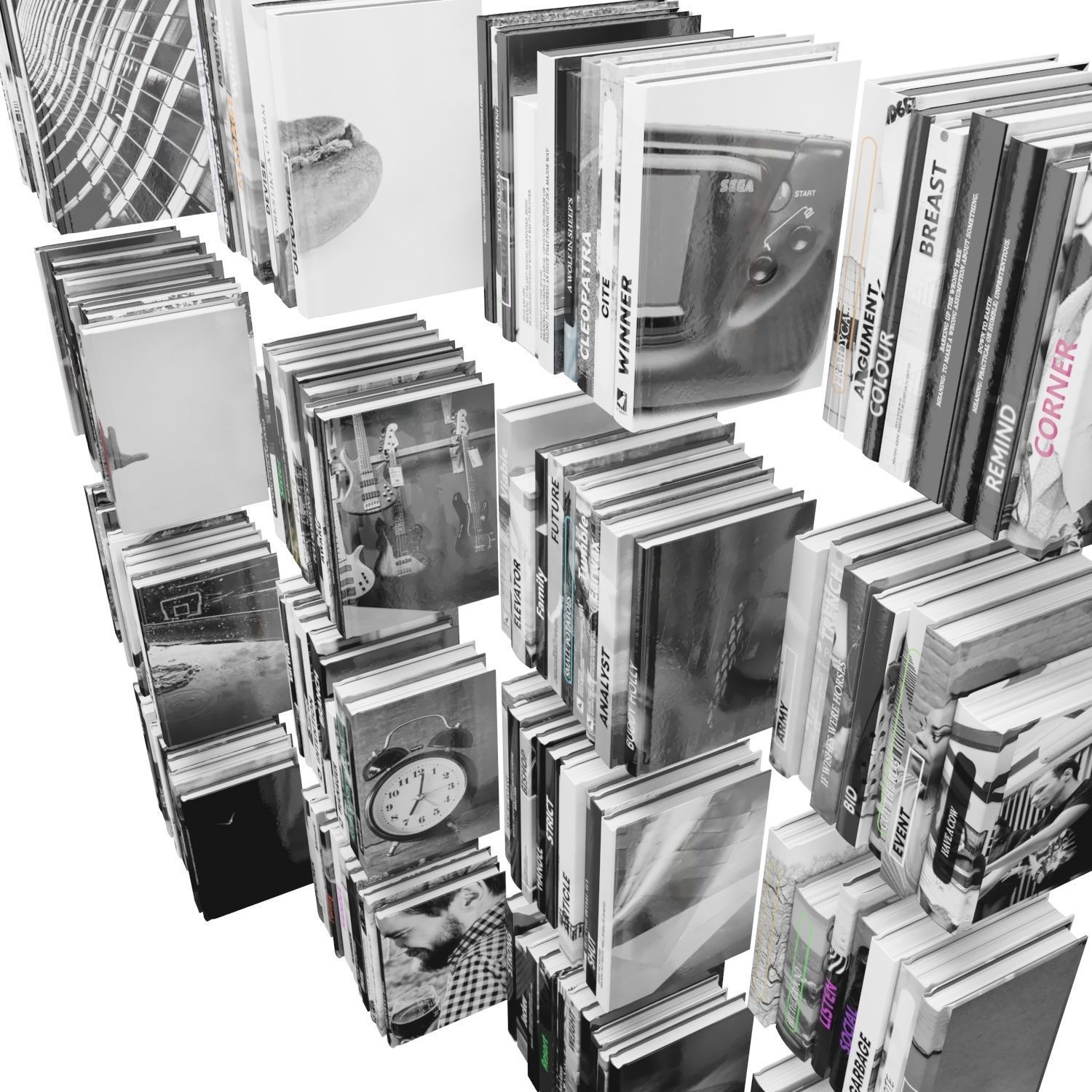 Books 150 pieces 2-9-5 Low-poly 3D model_20