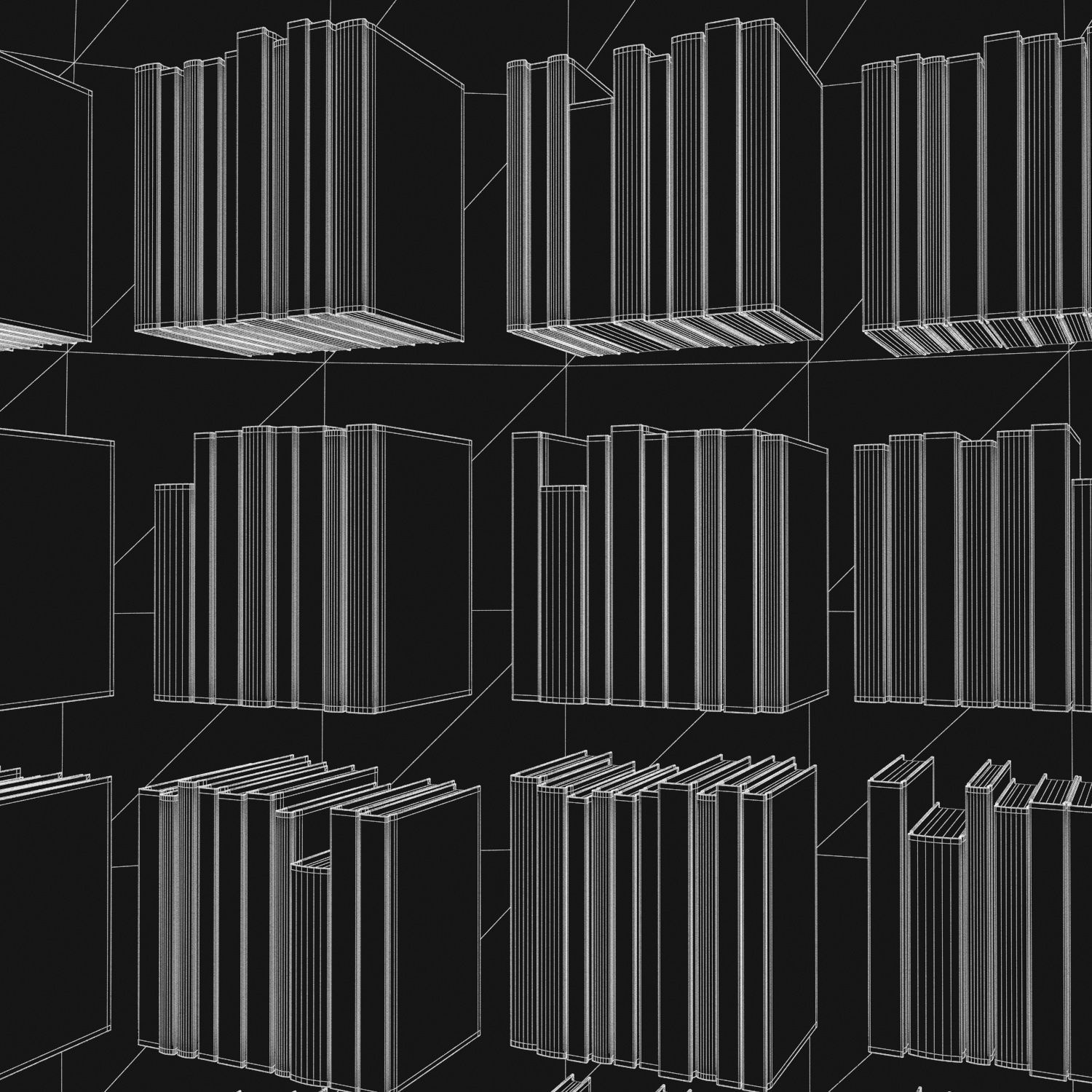 Books 150 pieces 2-9-5 Low-poly 3D model_29