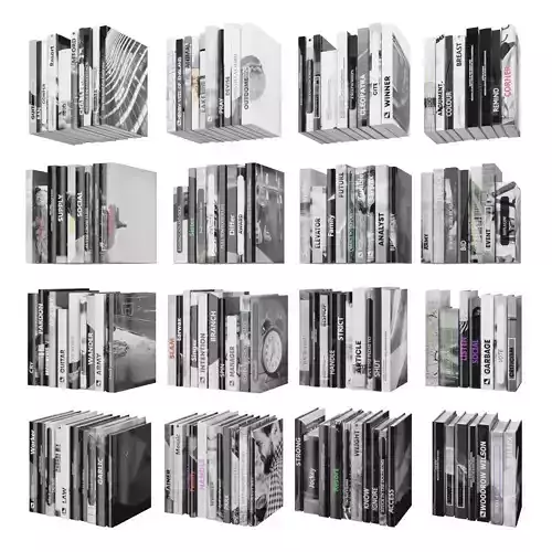 Books 150 pieces 2-9-5 Low-poly 3D model