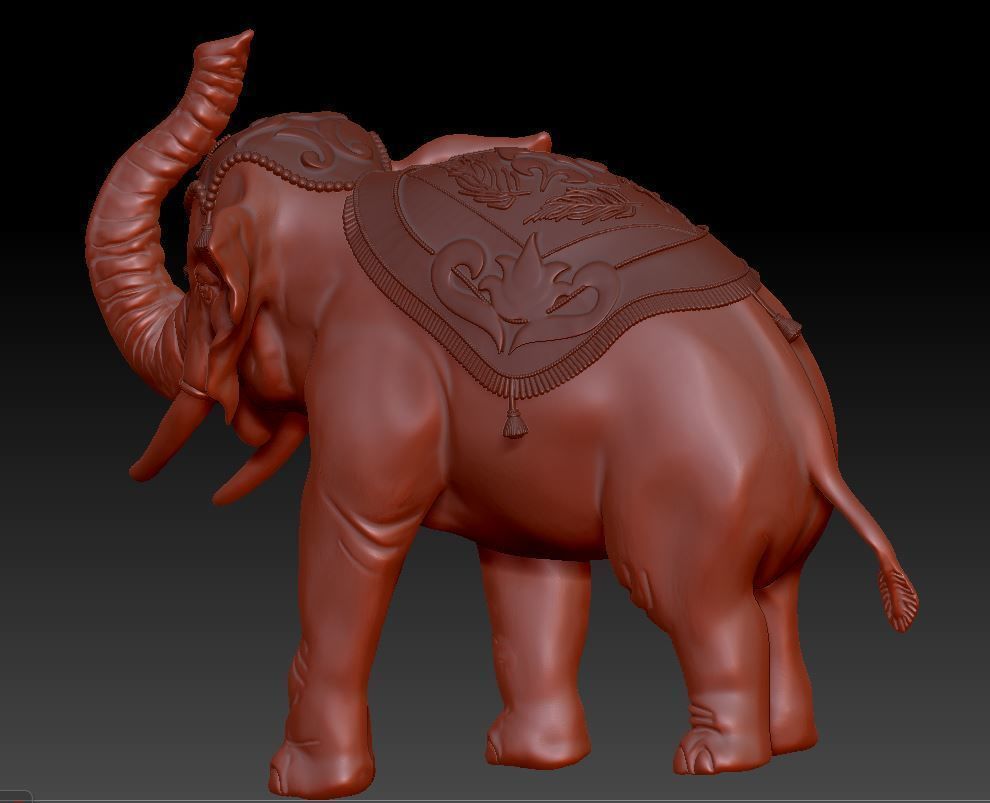 Digital Sculpture of Indian elephant 3D print model_5