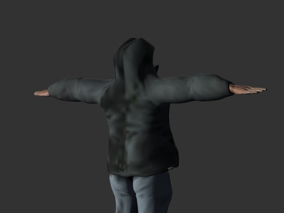 Thick coat snow tribe hunter Low-poly 3D model_8