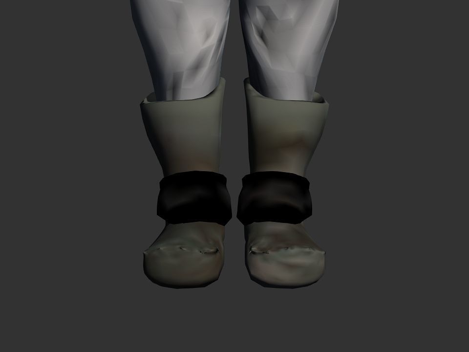 Thick coat snow tribe hunter Low-poly 3D model_14