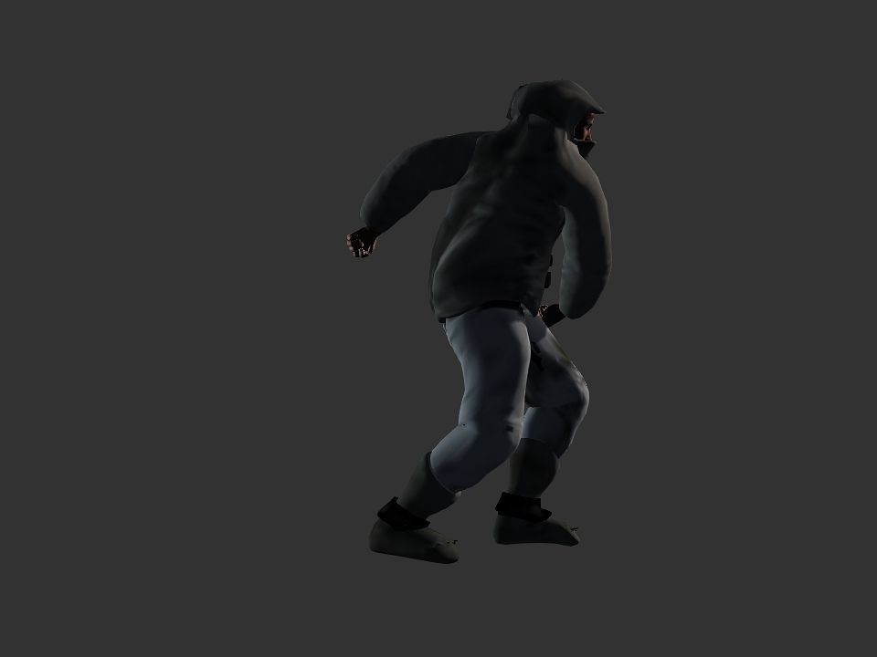 Thick coat snow tribe hunter Low-poly 3D model_38