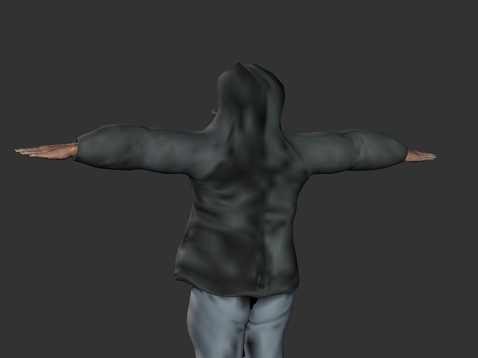 Thick coat snow tribe hunter Low-poly 3D model_6