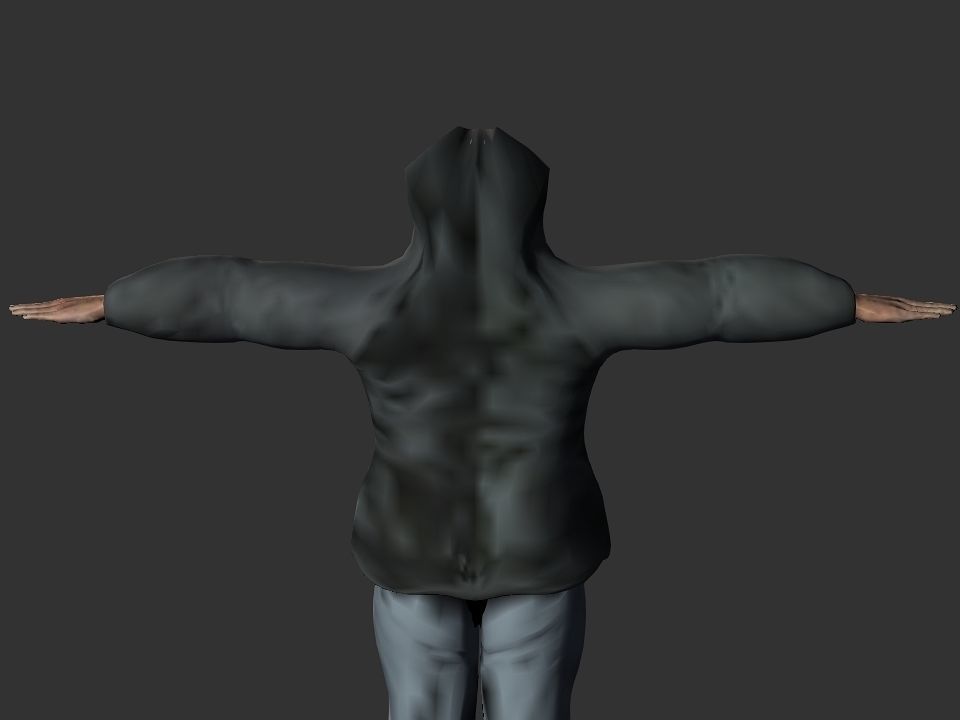 Thick coat snow tribe hunter Low-poly 3D model_7