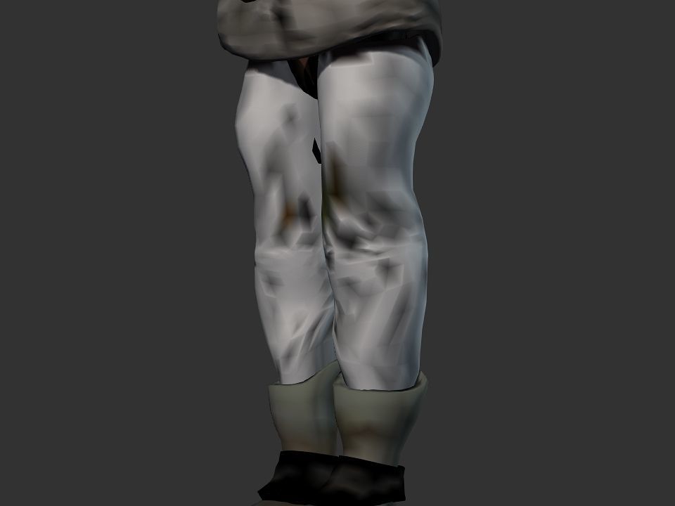 Thick coat snow tribe hunter Low-poly 3D model_10