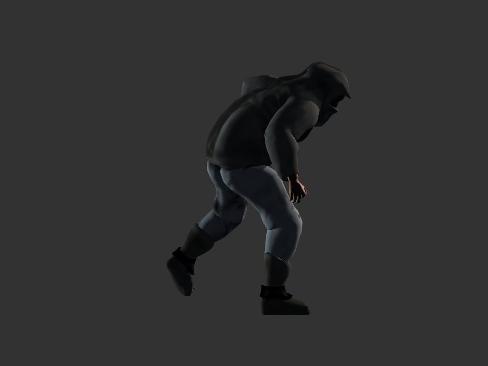 Thick coat snow tribe hunter Low-poly 3D model_31