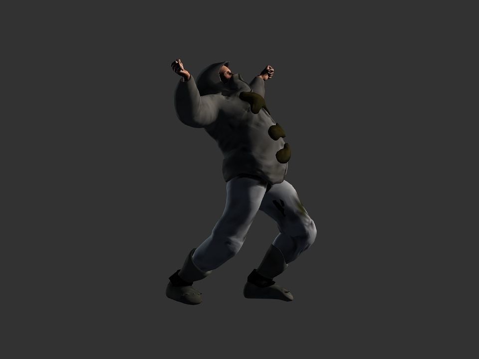 Thick coat snow tribe hunter Low-poly 3D model_29