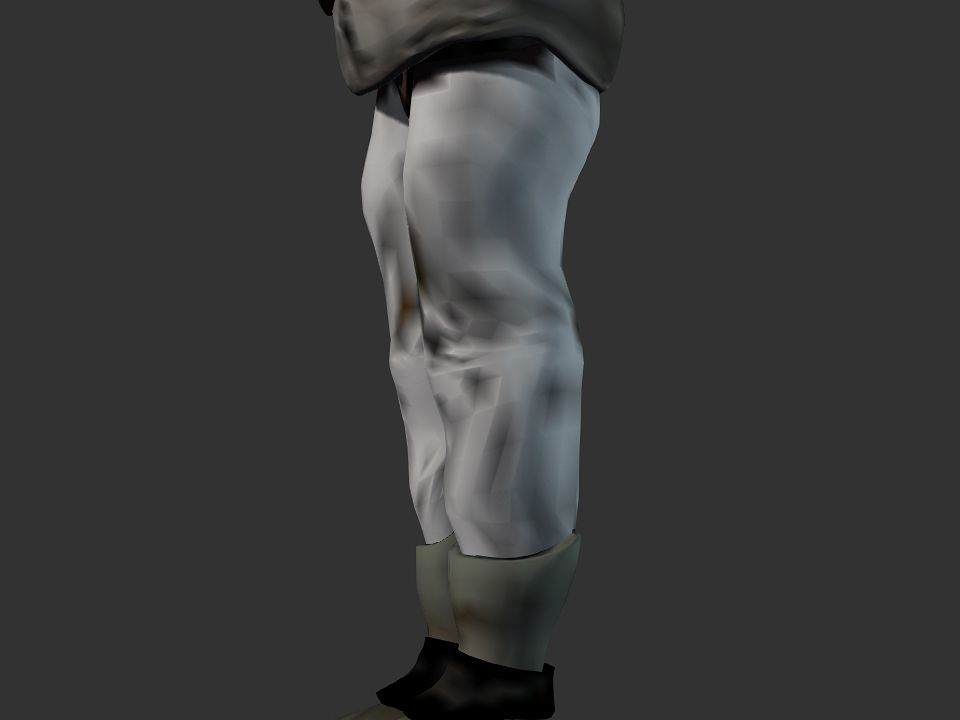 Thick coat snow tribe hunter Low-poly 3D model_11