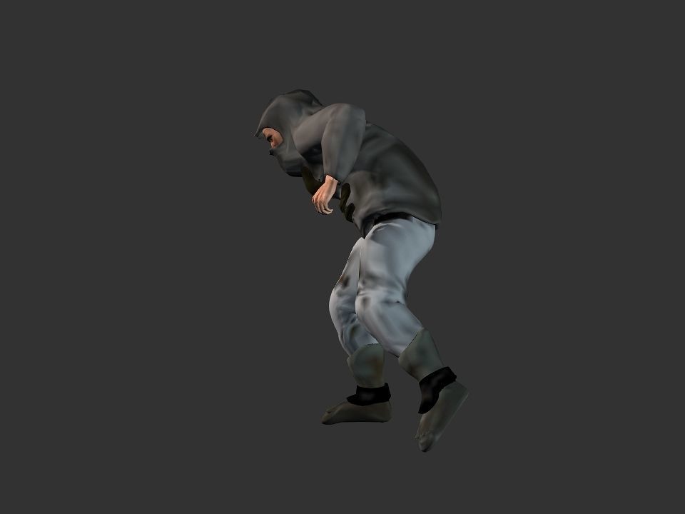 Thick coat snow tribe hunter Low-poly 3D model_30