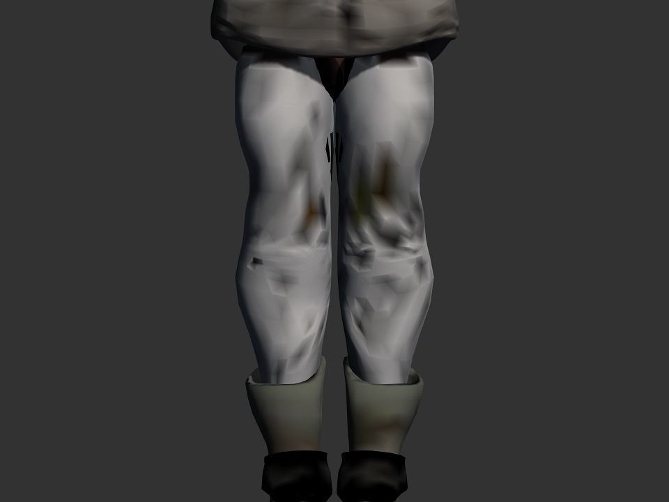 Thick coat snow tribe hunter Low-poly 3D model_9