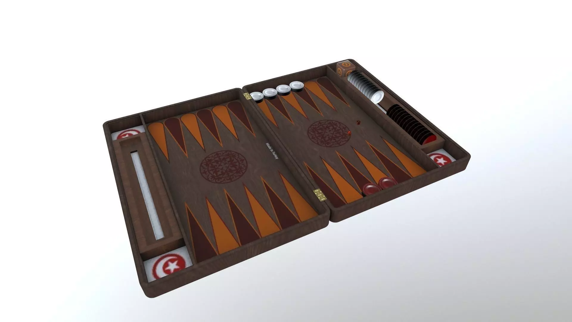Backgammon set 3D model_0