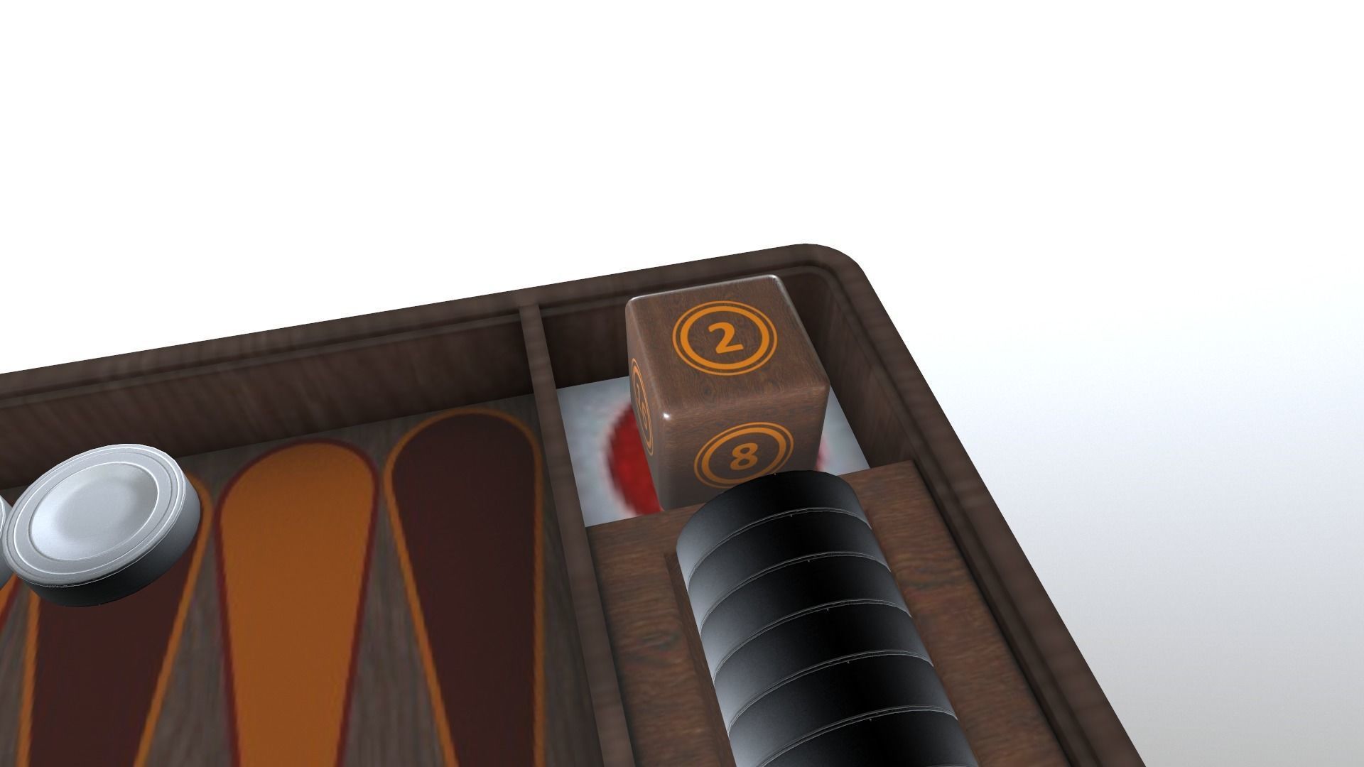 Backgammon set 3D model_6