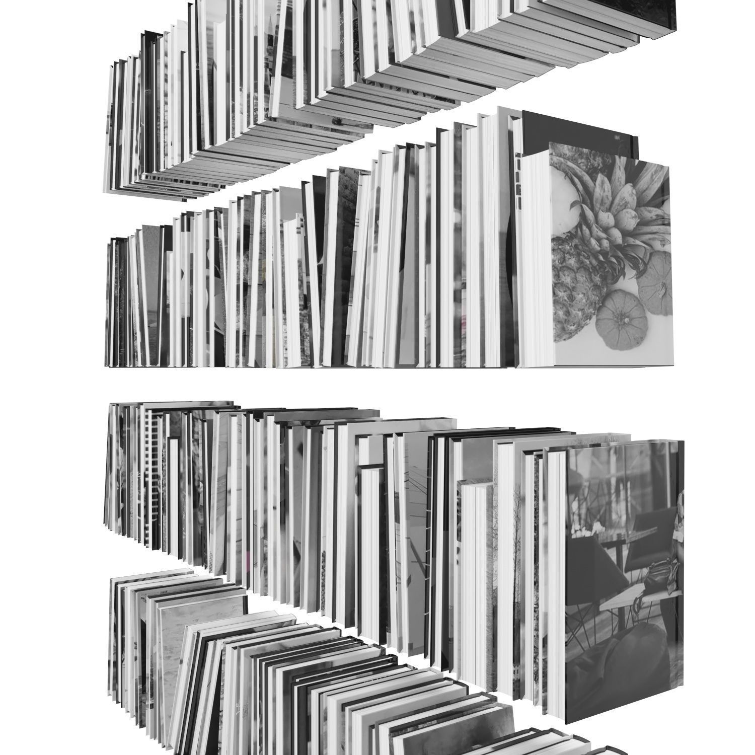 Books 150 pieces 3-2-2 Low-poly 3D model_12