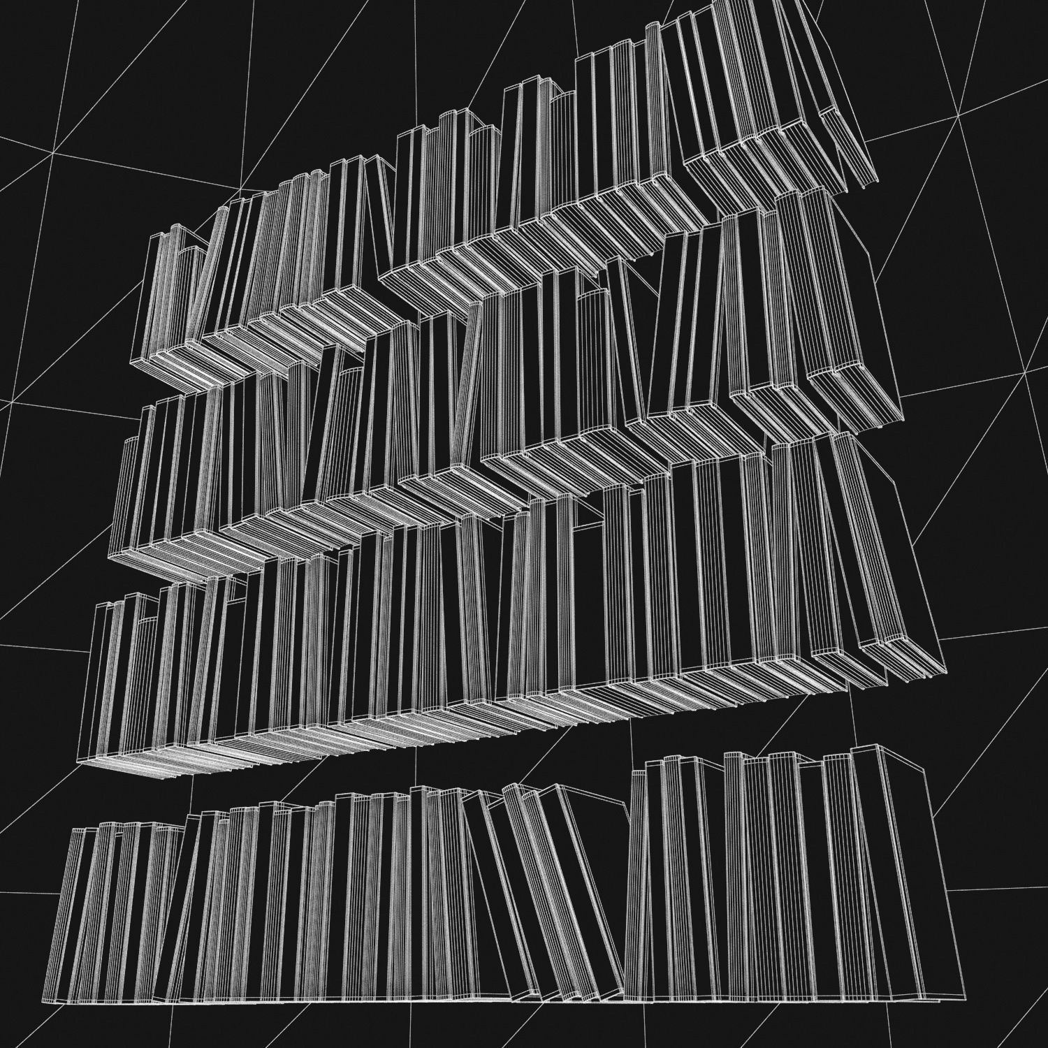 Books 150 pieces 3-2-2 Low-poly 3D model_26