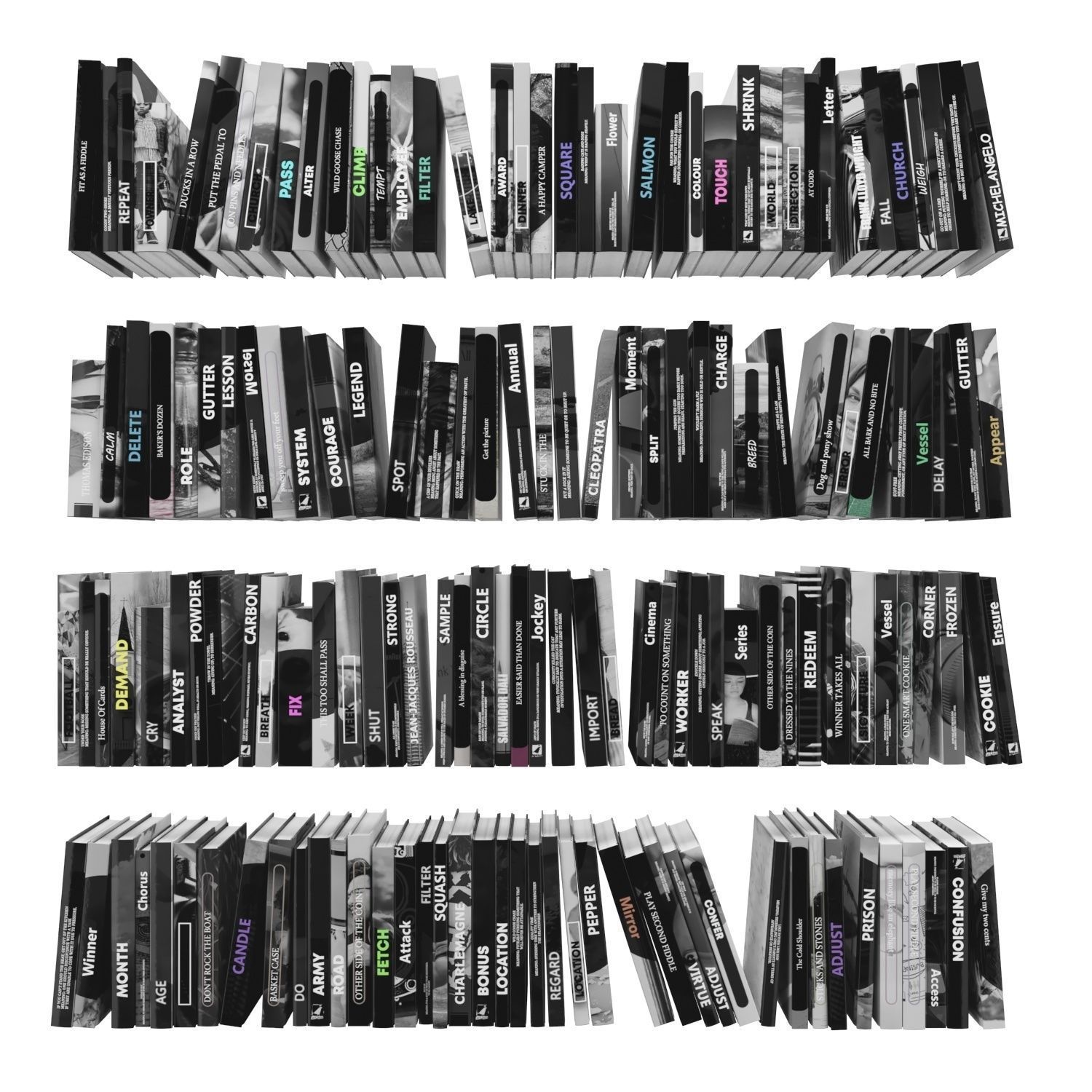 Books 150 pieces 3-2-2 Low-poly 3D model_1