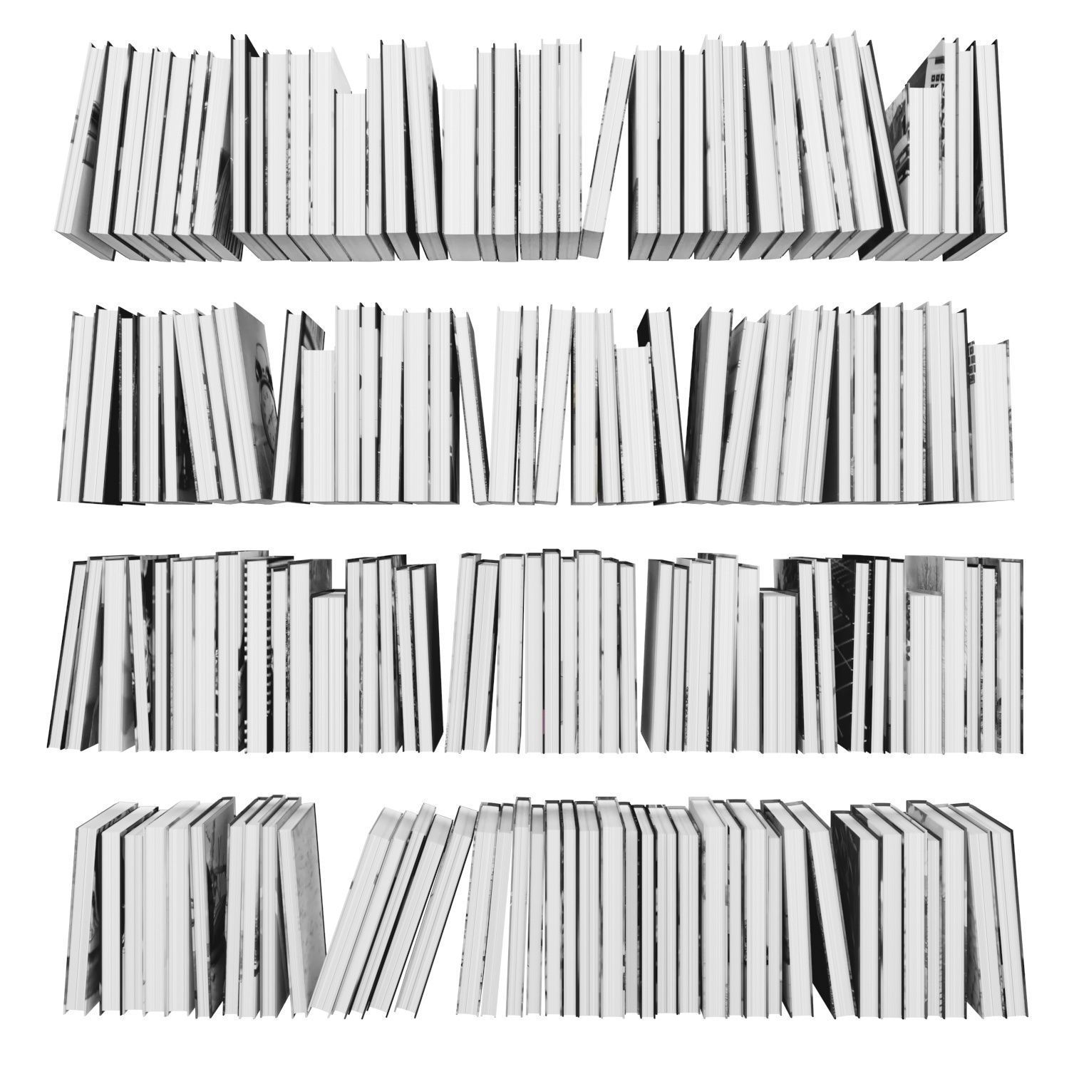 Books 150 pieces 3-2-2 Low-poly 3D model_14
