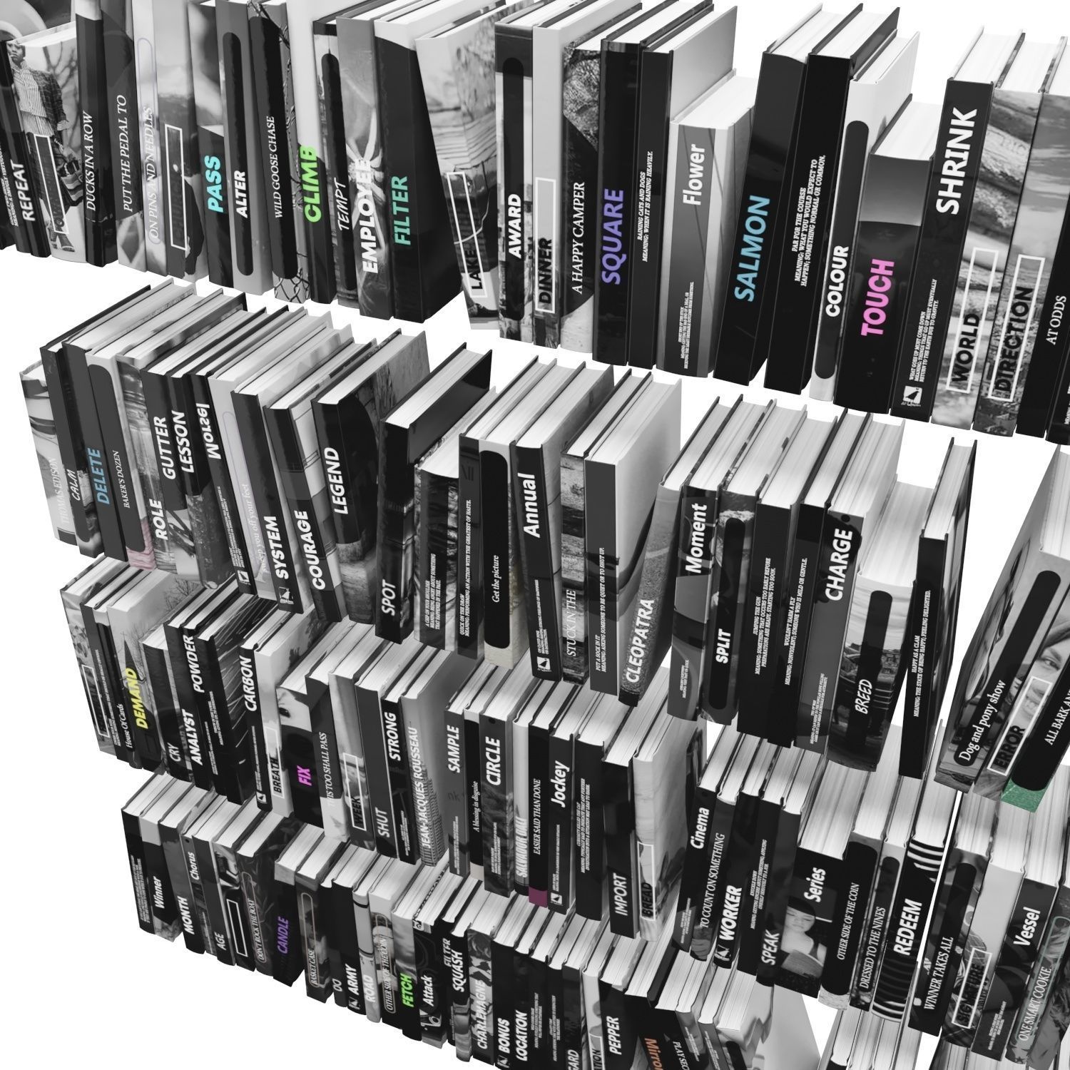 Books 150 pieces 3-2-2 Low-poly 3D model_23