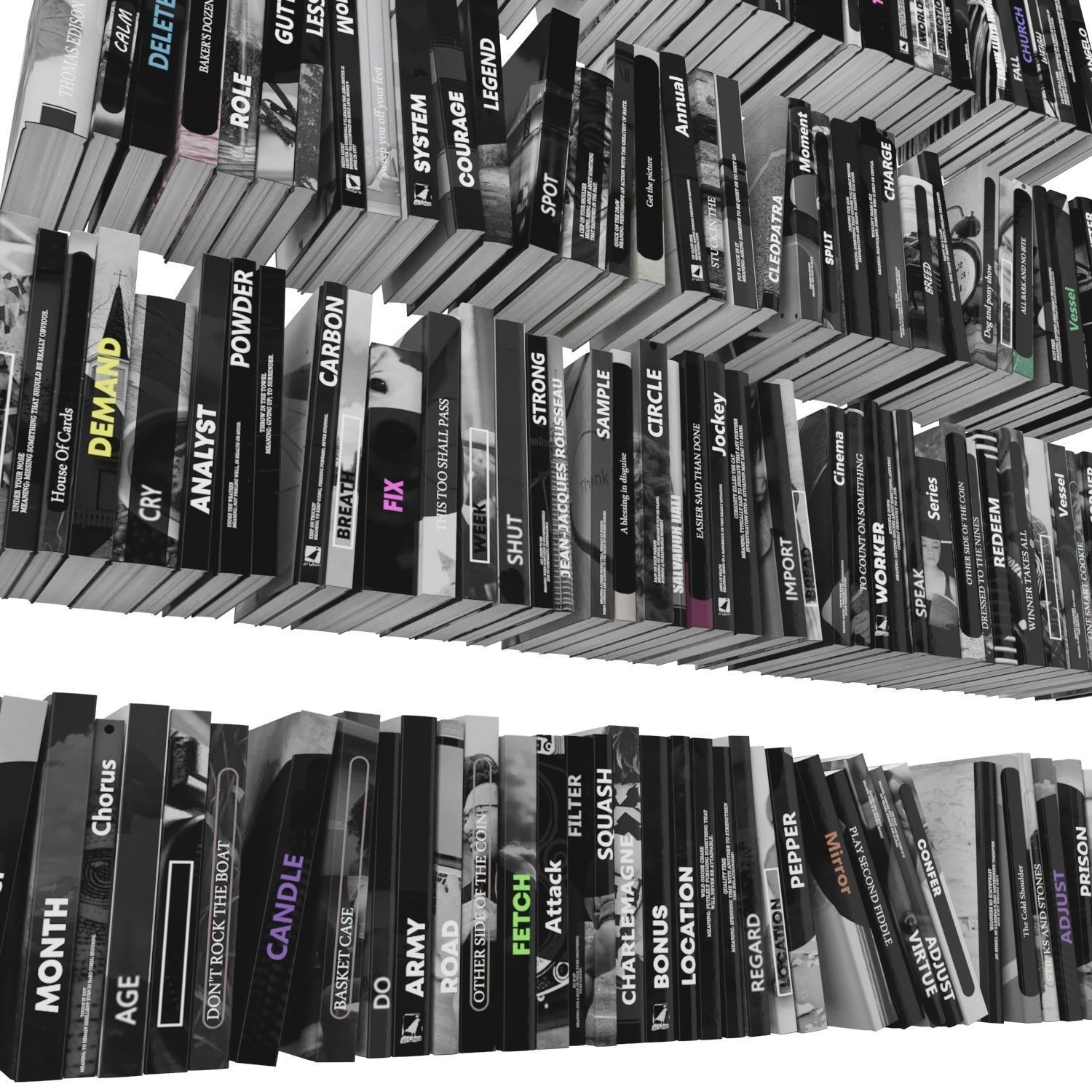 Books 150 pieces 3-2-2 Low-poly 3D model_16