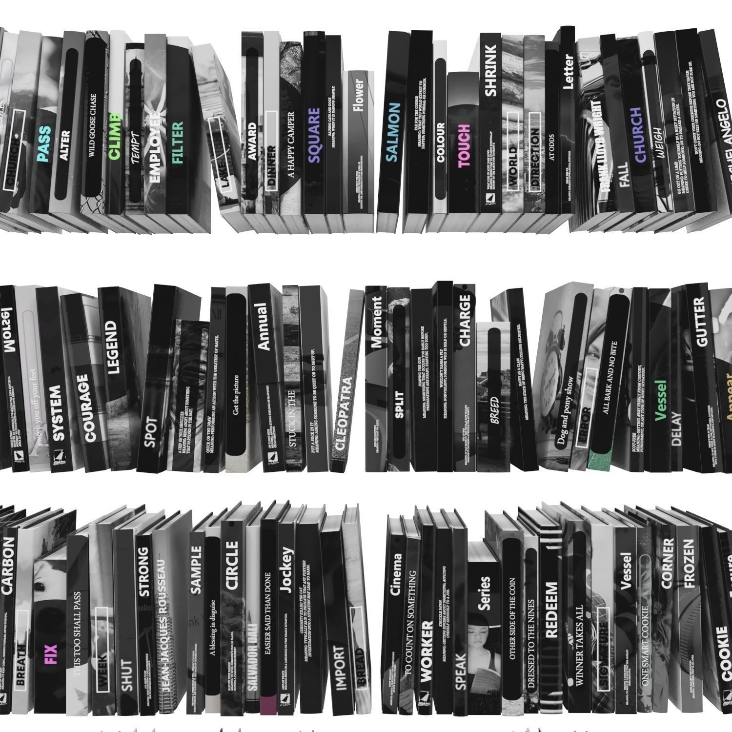 Books 150 pieces 3-2-2 Low-poly 3D model_10