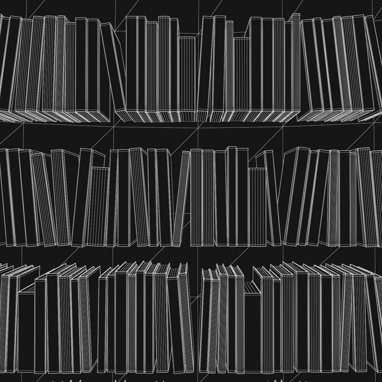 Books 150 pieces 3-2-2 Low-poly 3D model_29