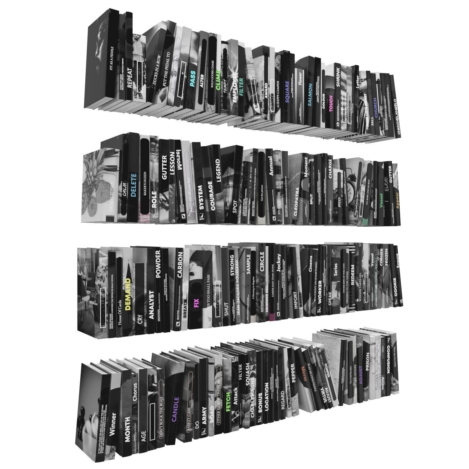 Books 150 pieces 3-2-2 Low-poly 3D model_2