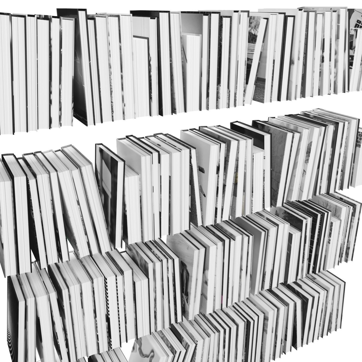 Books 150 pieces 3-2-2 Low-poly 3D model_9