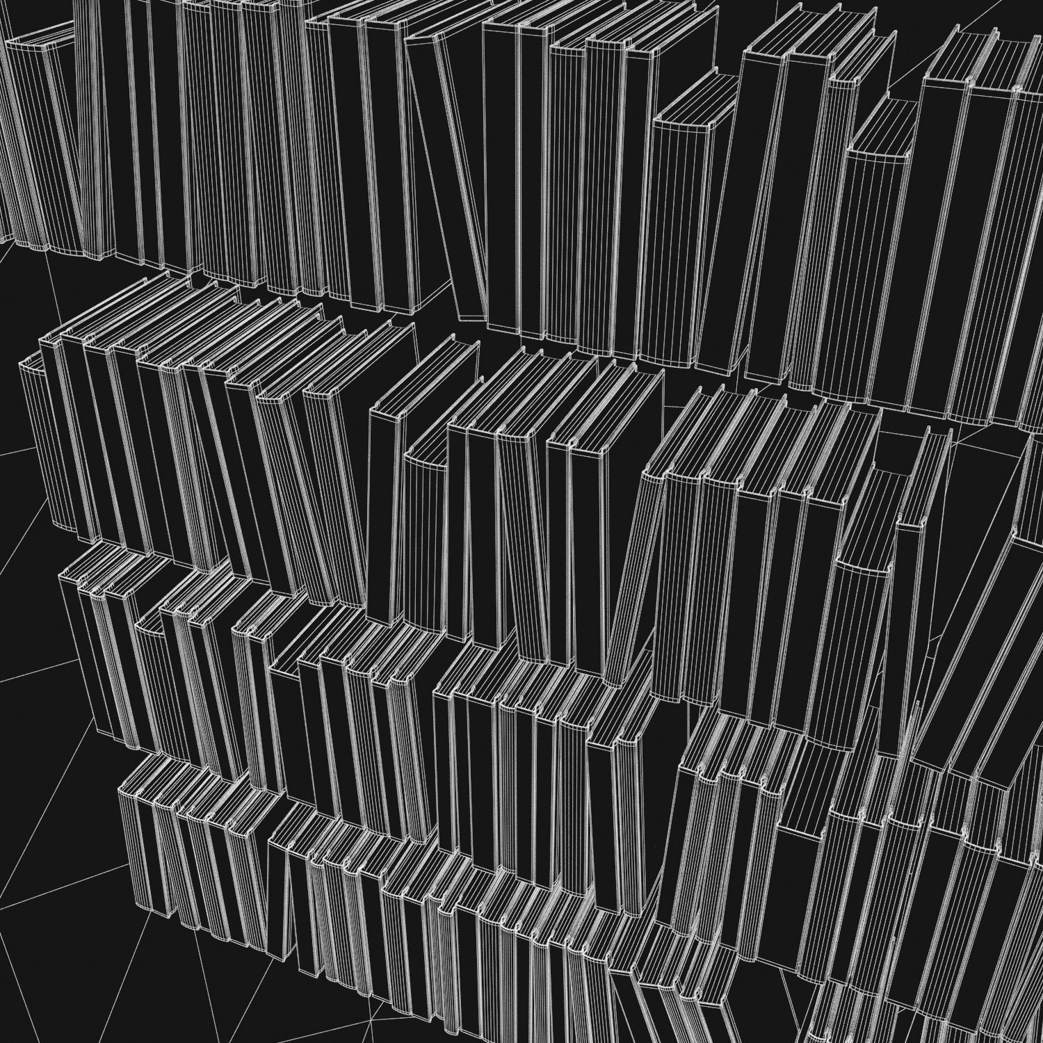 Books 150 pieces 3-2-2 Low-poly 3D model_35