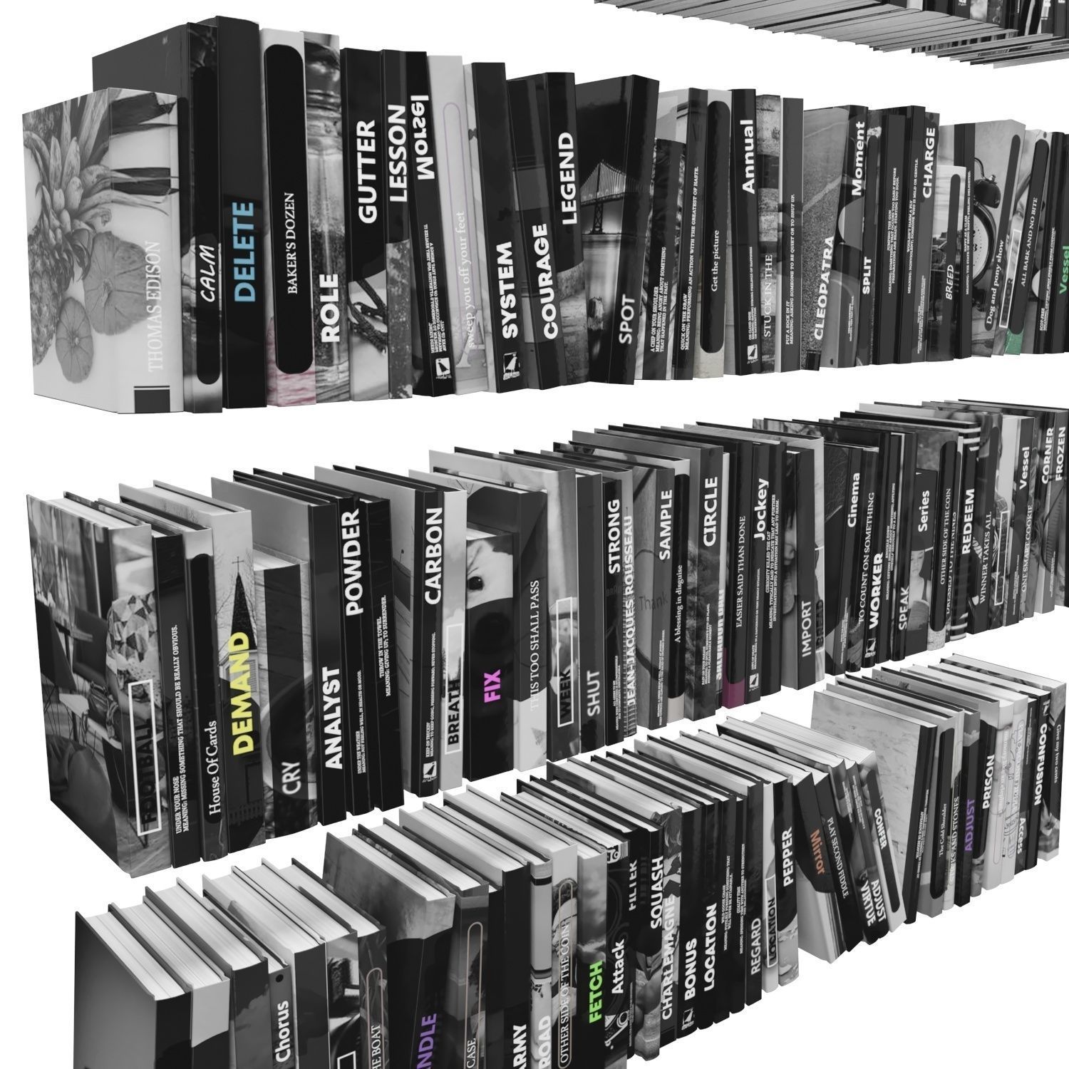 Books 150 pieces 3-2-2 Low-poly 3D model_19