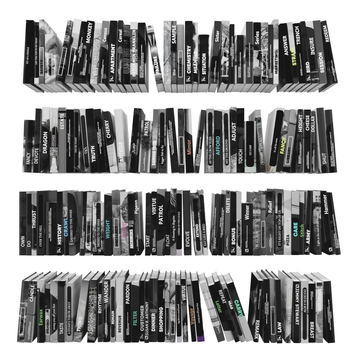 Books 150 pieces 3-2-3 Low-poly 3D model_1