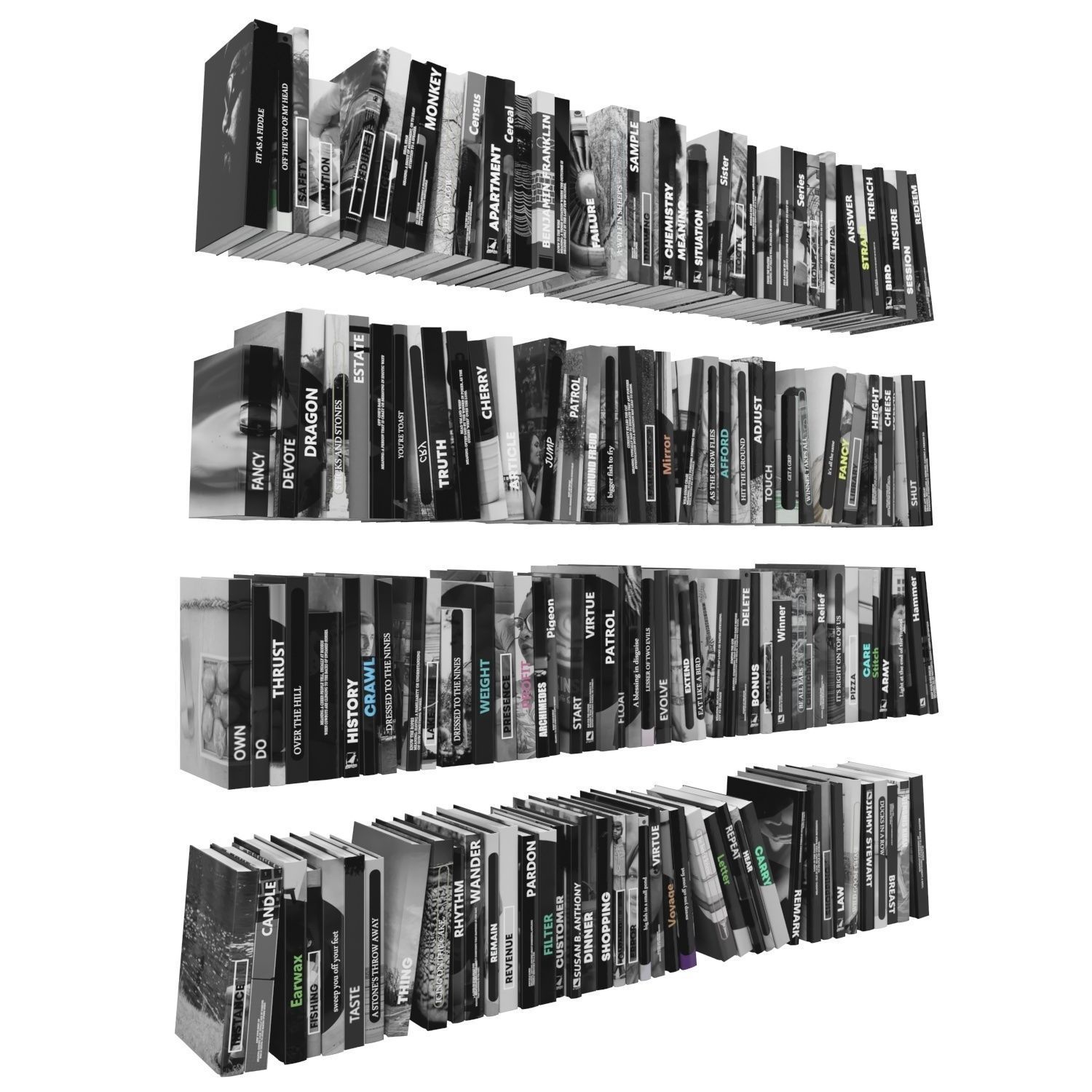 Books 150 pieces 3-2-3 Low-poly 3D model_3